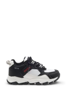 Kids' trainers with faux leather, White