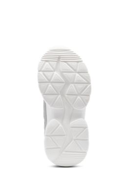 Kids' trainers in faux leather and taffeta, Silver