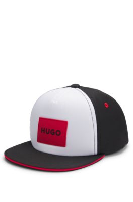 Kids' logo-badge cap with foam front, White