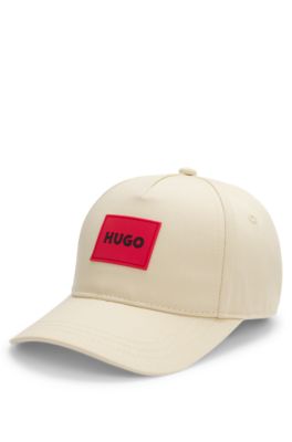 Kids' logo-badge cap in cotton twill, Light Beige