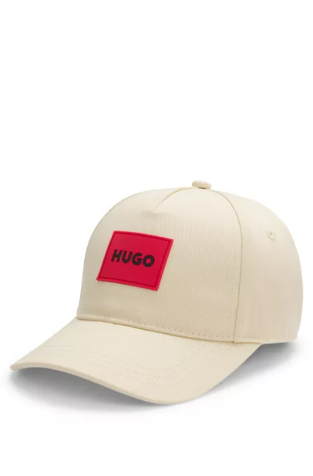 Kids' logo-badge cap in cotton twill