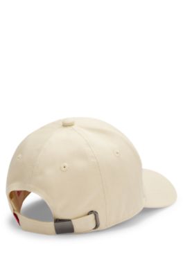 Kids' logo-badge cap in cotton twill, Light Beige