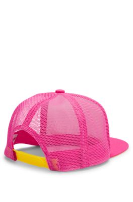 Kids' foam-front cap with logo print, Pink