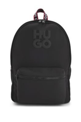 Kids' backpack with stacked logo, Black