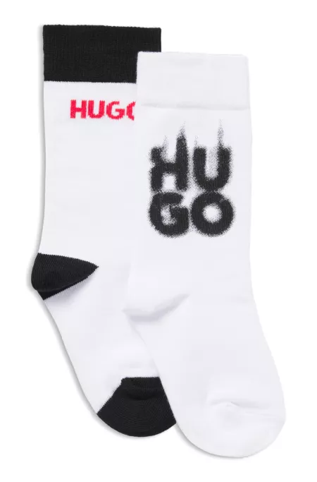 Two-pack of kids' socks with logo details