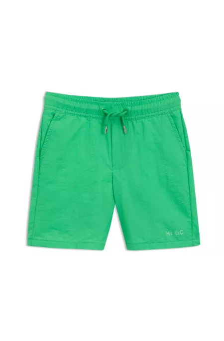 Kids' swim shorts with logo print