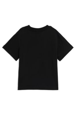 Kids' logo-print T-shirt in cotton, Black