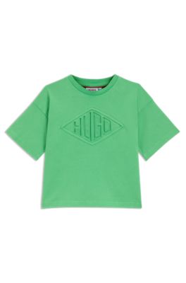 Kids' logo-artwork T-shirt in cotton, Green