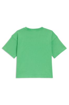 Kids' logo-artwork T-shirt in cotton, Green