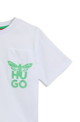 Kids' moth-artwork T-shirt in cotton, White