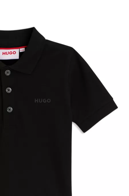 Kids' logo-print polo shirt in stretch cotton