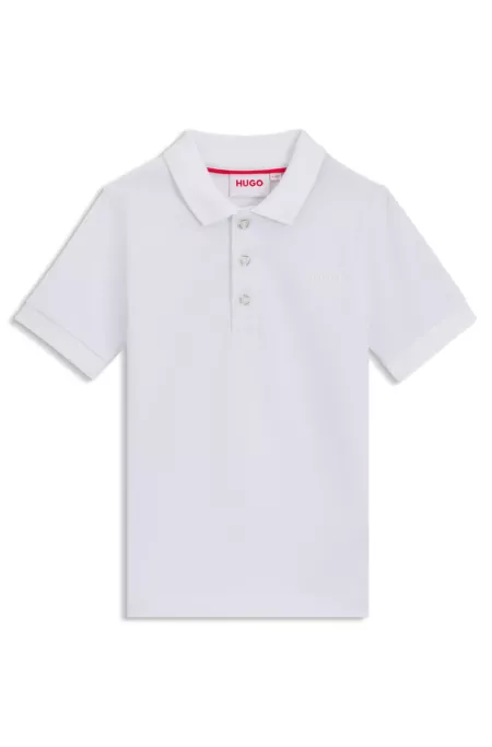 Kids' logo-print polo shirt in stretch cotton