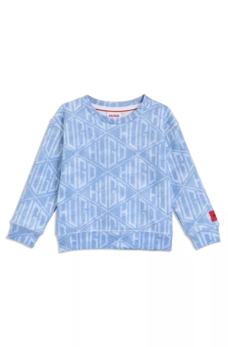 Kids' geometric-logo sweatshirt in a cotton blend