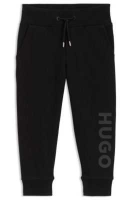 Kids' logo-print tracksuit bottoms in a cotton blend, Black