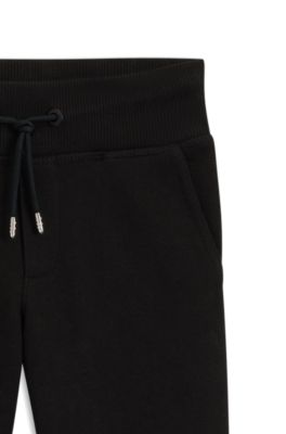 Kids' logo-print tracksuit bottoms in a cotton blend, Black