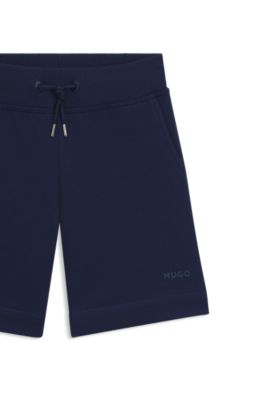 Kids' logo-print shorts in a cotton blend, Dark Blue