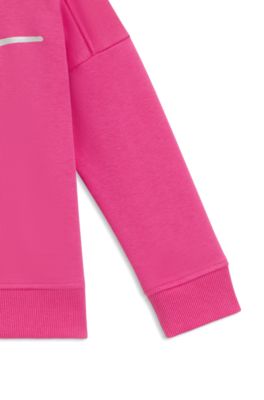 Kids' iridescent-logo sweatshirt in a cotton blend, Pink