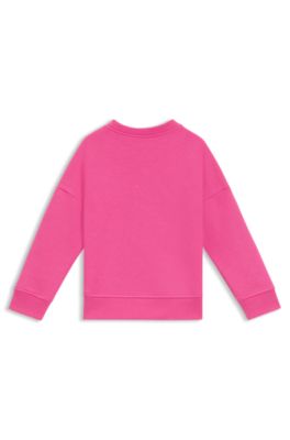 Kids' iridescent-logo sweatshirt in a cotton blend, Pink