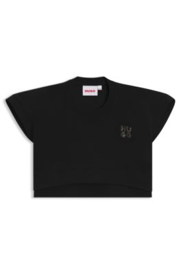 Kids' seamless T-shirt in interlock cotton, Black