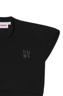 Kids' seamless T-shirt in interlock cotton, Black