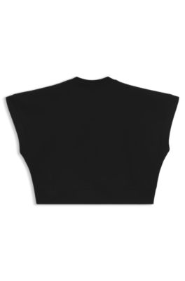 Kids' seamless T-shirt in interlock cotton, Black