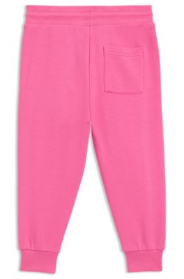 Pantalones de ch&aacute;ndal para ni&ntilde;os de algod&oacute;n con logotipo de tachuelas, Pink