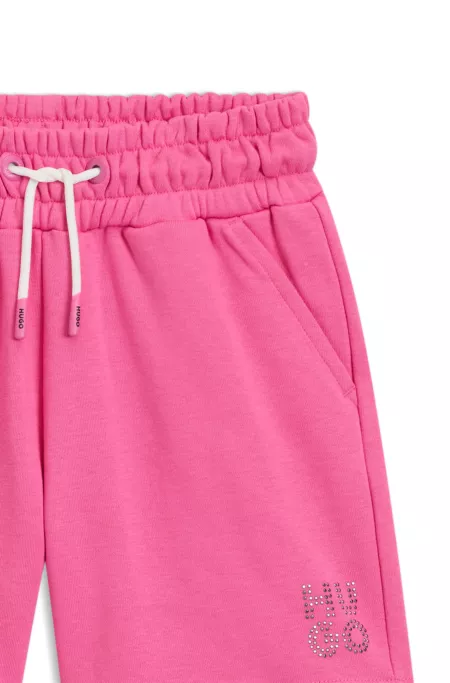 Kids' stud-logo shorts in a cotton blend