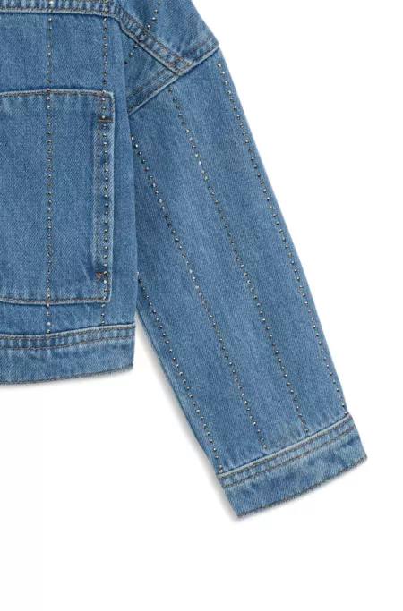 Kids' stud-stripe jacket in blue denim