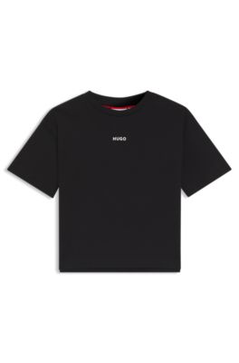 Kids' logo-print T-shirt in cotton, Black