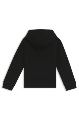 Kids' hoodie in a brushed cotton blend, Black