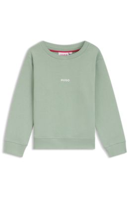 Sudadera para ni&ntilde;os en forro polar de algod&oacute;n con logo estampado, Azul