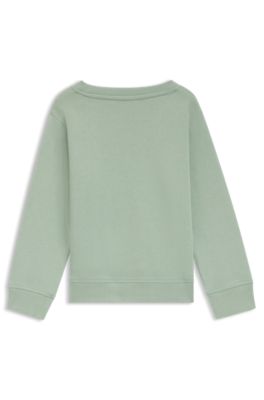 Sudadera para ni&ntilde;os en forro polar de algod&oacute;n con logo estampado, Azul