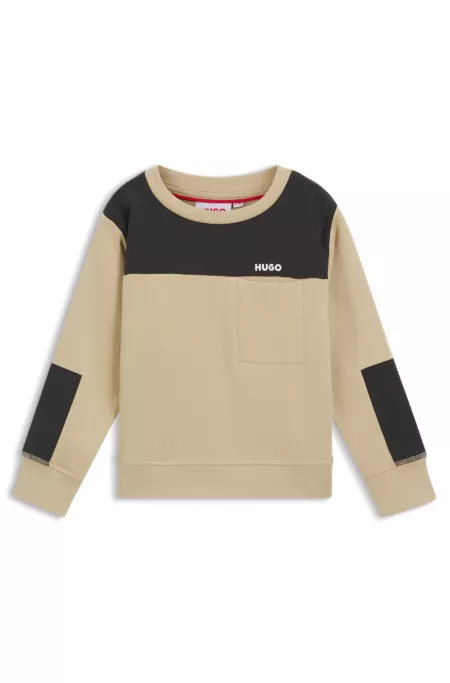 Kids' ripstop-trim sweatshirt in a cotton blend