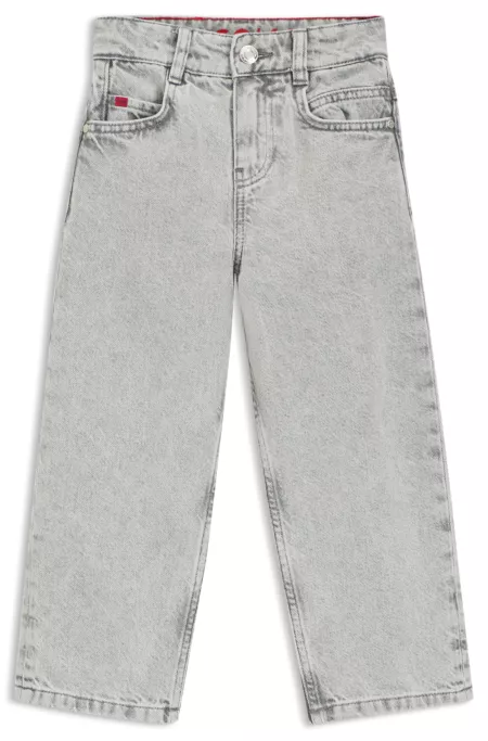 Kids' loose-fit jeans in grey denim