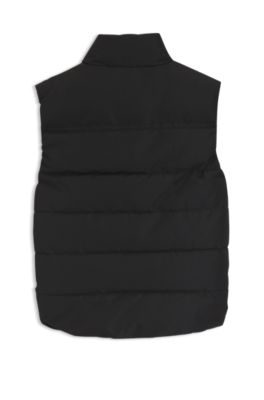 Kids' logo-print gilet with padding, Black