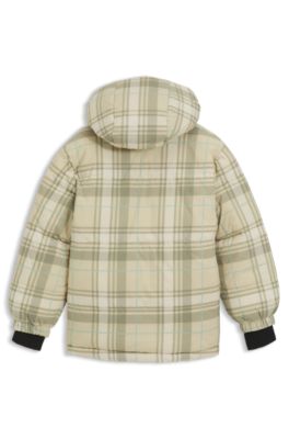 Kids' reversible jacket with logo badges, Beige