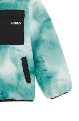 Kids' jacket in faux shearling, Blue