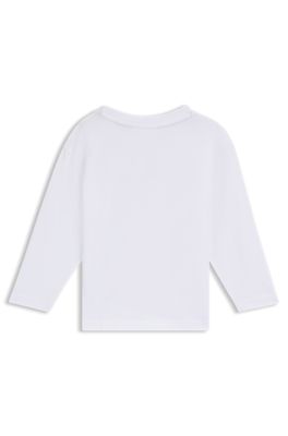 Kids' glitter-logo T-shirt in cotton, White