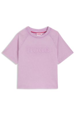 Camiseta para ni&ntilde;os de algod&oacute;n con logo en el pecho, Lila