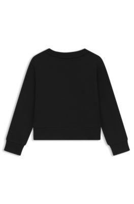 Kids' script-logo sweatshirt in a cotton blend, Black