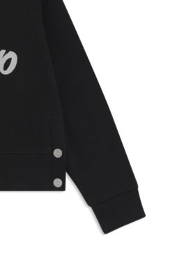 Kids' script-logo sweatshirt in a cotton blend, Black