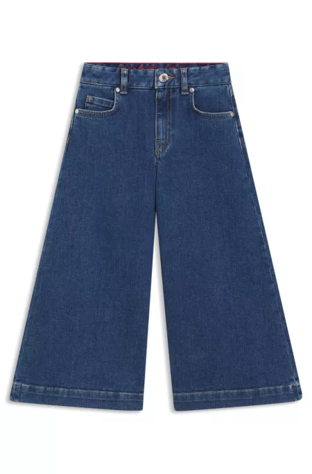 Kids' wide-leg jeans in blue denim