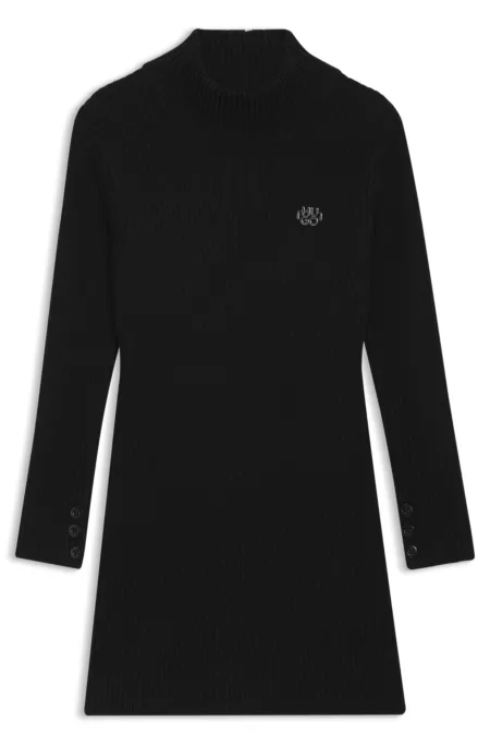 Kids' knitted dress with stacked logo