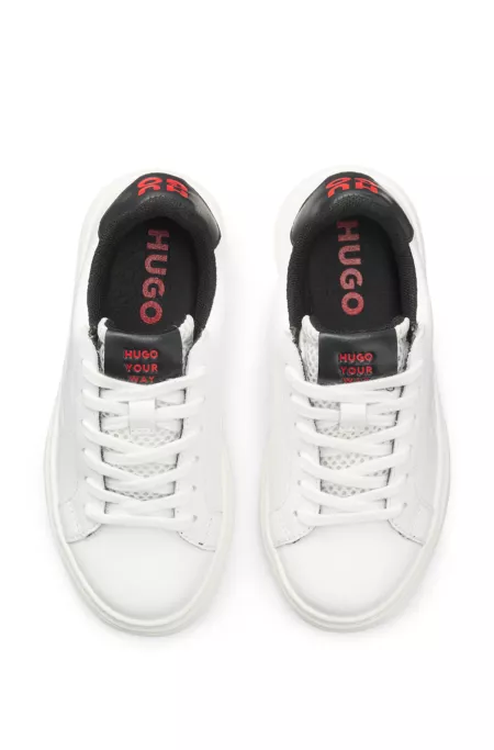 Kids' logo-detail trainers in leather