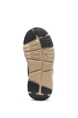 Kids' boots in suede and faux leather, Black