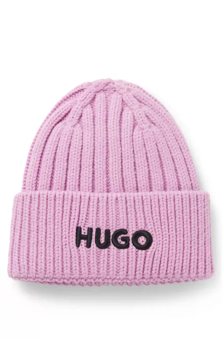 Kids' beanie hat with embroidered logo