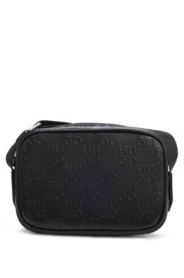 Kids' handbag with logo strap, Black