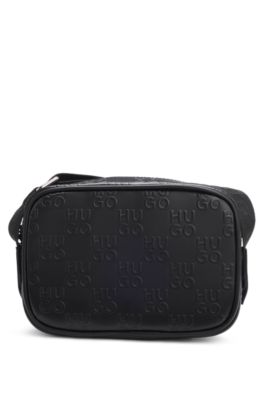 Kids' handbag with logo strap, Black