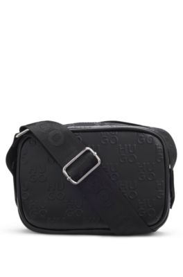 Kids' handbag with logo strap, Black
