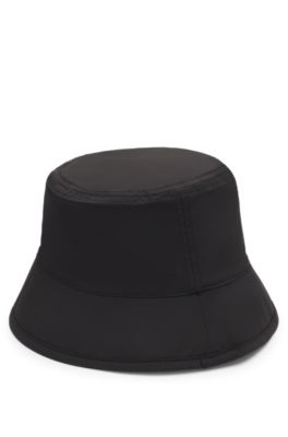 Kids' reversible bucket hat with logos, Black